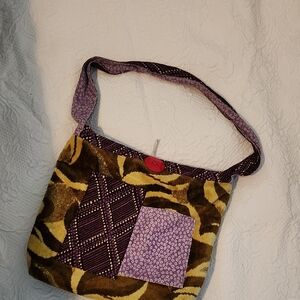 Patchwork Purple and Brown Women's Bag